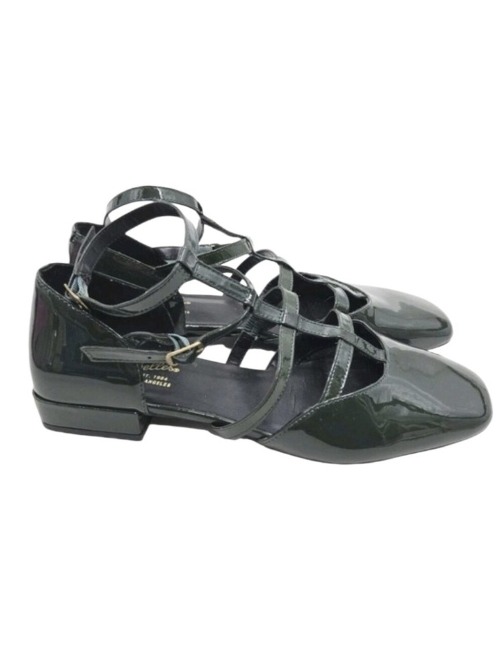 Seychelles Kissing Booth Strappy Oxford Woman's 8.5 Forest‎ Green Patent Leather